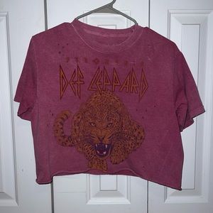 Def leopard crop t-shirt